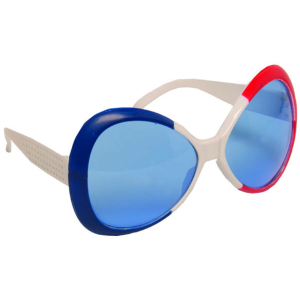 Verkleedbril / Frankrijk / Xl / 22 Cm / Rood wit blauw
